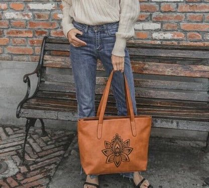 Celela Original Design Flower Print Women Tote Crossbody Handbag Purse Bags
