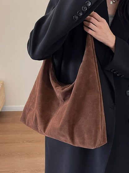 Suede Bag Women 2023 Autumn/winter Popular Shoulder Bag Bucket Bag