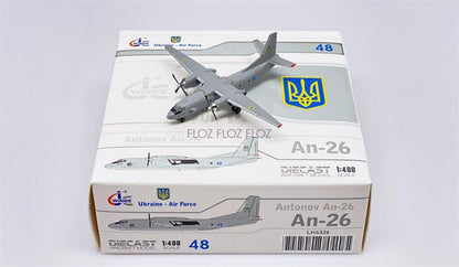 JC WINGS Ukraine Air Force for Antonov An-26 #48 1:400 Aircraft Pre-built Model