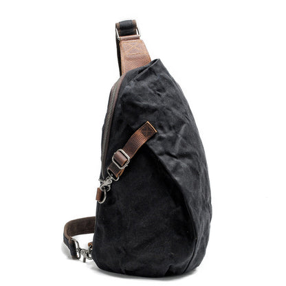 Waxed Canvas Sling Bag One Strap Backpack Rucksack Chest Pack Single Strap