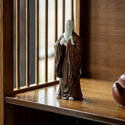 Chinese Saint Confucius Sculpture Statue Ceramic Art Sculpture Home Decor