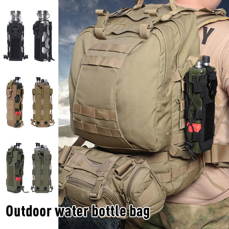 Tactical Molle Water Bottle Pouch Outdoor Travel Kettle Bag Sport Bag Canvas