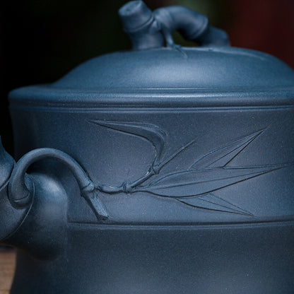 Tea Pot 300cc Real Yixing Zisha Azure Clay Tea Pot Yixing Bamboo Black Tea Pots