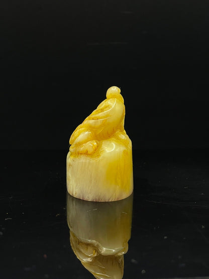 Chinese Natural Shoushan Stone Hand-carved Exquisite Phoenix Seal 31253