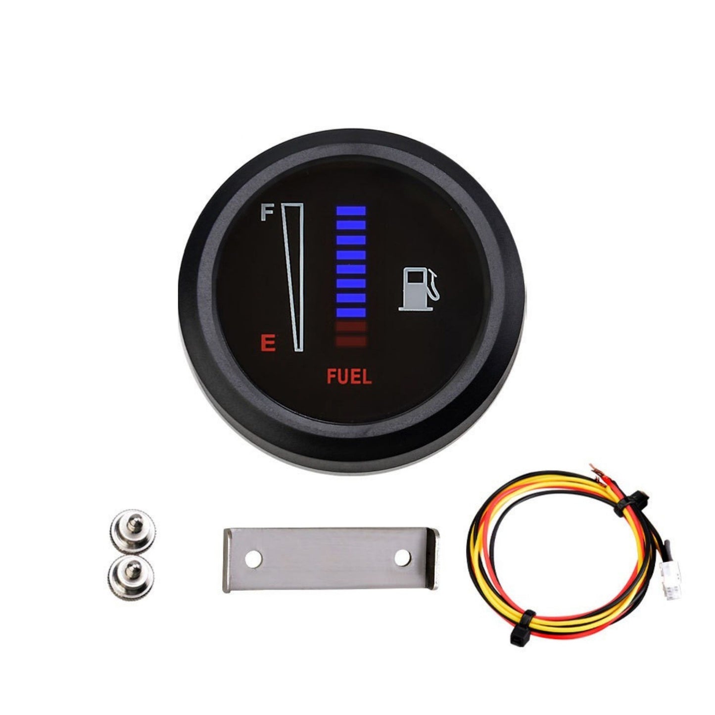 12V/24V Universal Fuel Level Meter 8 Blue 2 Red LED Gauge for Car Oil Tank ABS
