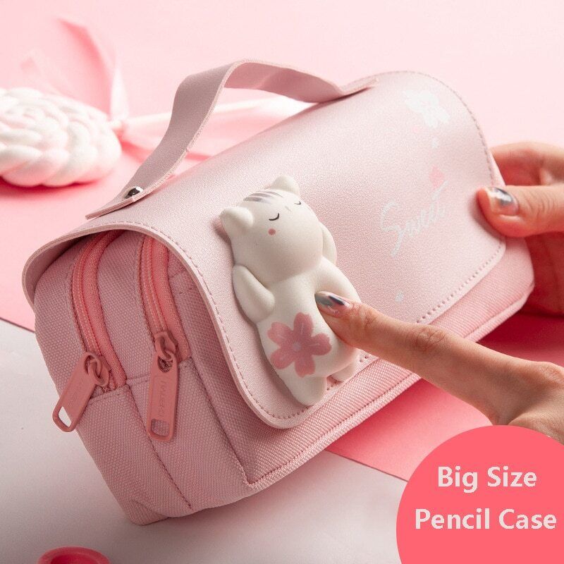 Kawaii Stationery Pensil Case Decompression Pencil Case Double Layer Pen Bag