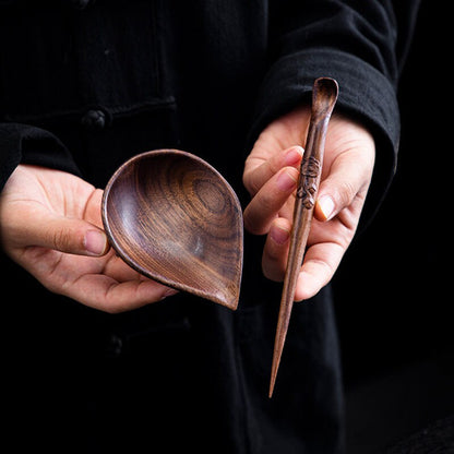 Ebony Tea Scoop Tea Ceremony Set Wood Tea Accessories