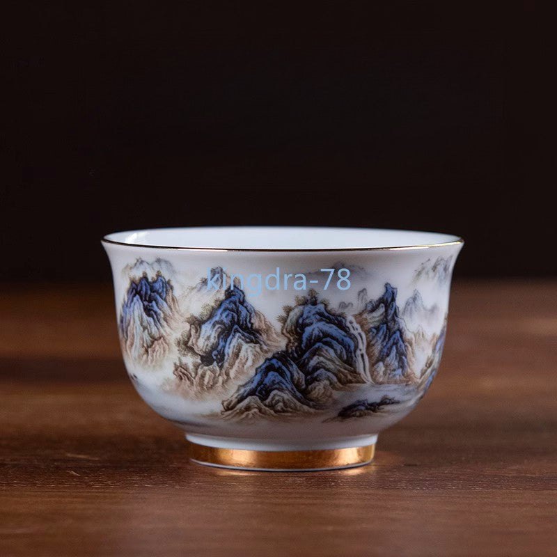 120ml Jingdezhen Ceramics Hand-drawn Master's Cup Teacup Chinese Retro