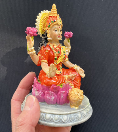 5" Lakshmi Statue Goddess of Wealth Vishnu Shakti Hindu Amulet