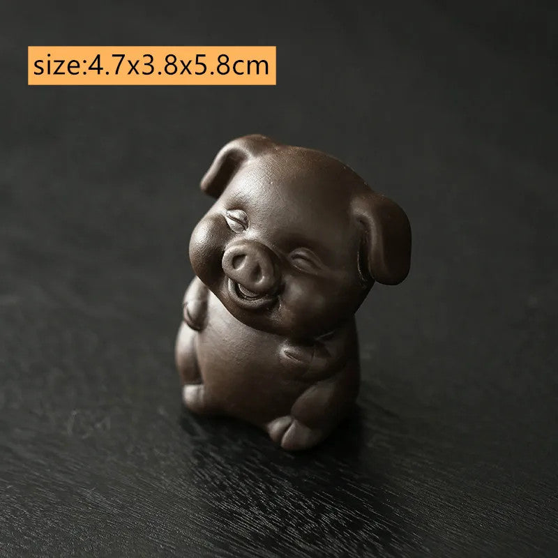 Chinese Zodiac ZishaTea Pet Animal Statue Decoration Handmade Sculpture Tea Set