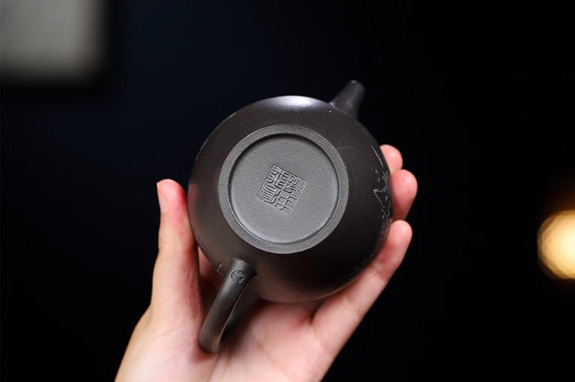 220cc chinese Yixing Handmade Zisha teapot black Clay MuGu Hu Gongfu Tea Pot