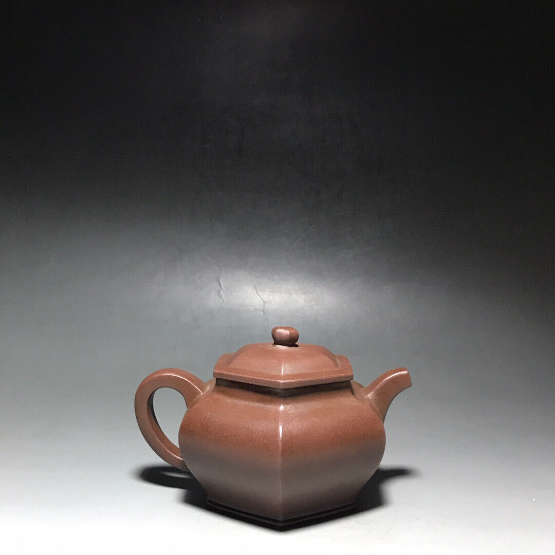 Chinese Yixing Zisha Clay Handmade Exquisite Teapot （六方壶 底款：金鼎商标）