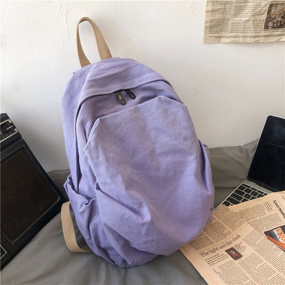 Backpacks Women Zipper School Bag Canvas Simple All-match Vintage Korean