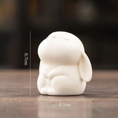 Pure White Small Tea Pet Ceramic Fine Workmanship Animal Beautiful Handmade