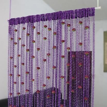 Door String Curtain French Window Thread Rope Left And Right Biparting 200x100cm