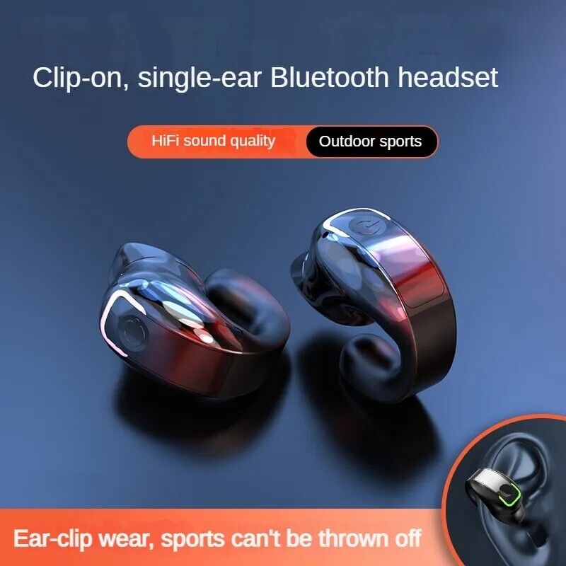 NEW Ear Clip Bluetooth 5.3 Headset Wireless Earbuds Earphones Stereo Headphones