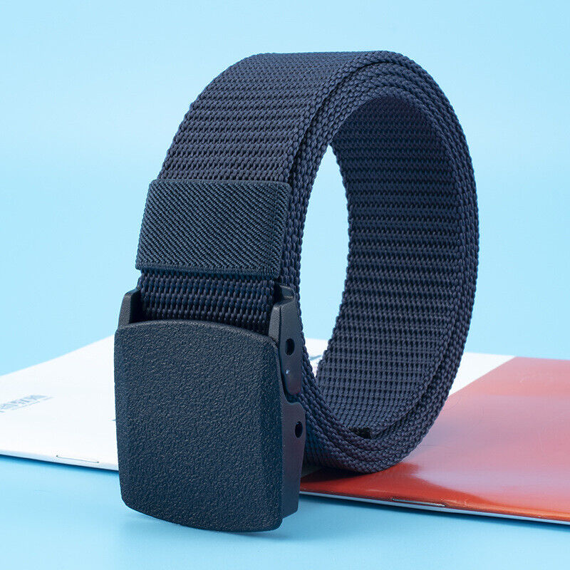 3xMen's Plastic Cam Buckle Nylon Canvas Tactical Waistband Webbing Military Belt