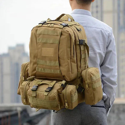 50L Tactical Backpack Backpacks 4 in 1 Molle Sport Bags Outdoor Hiking Camping