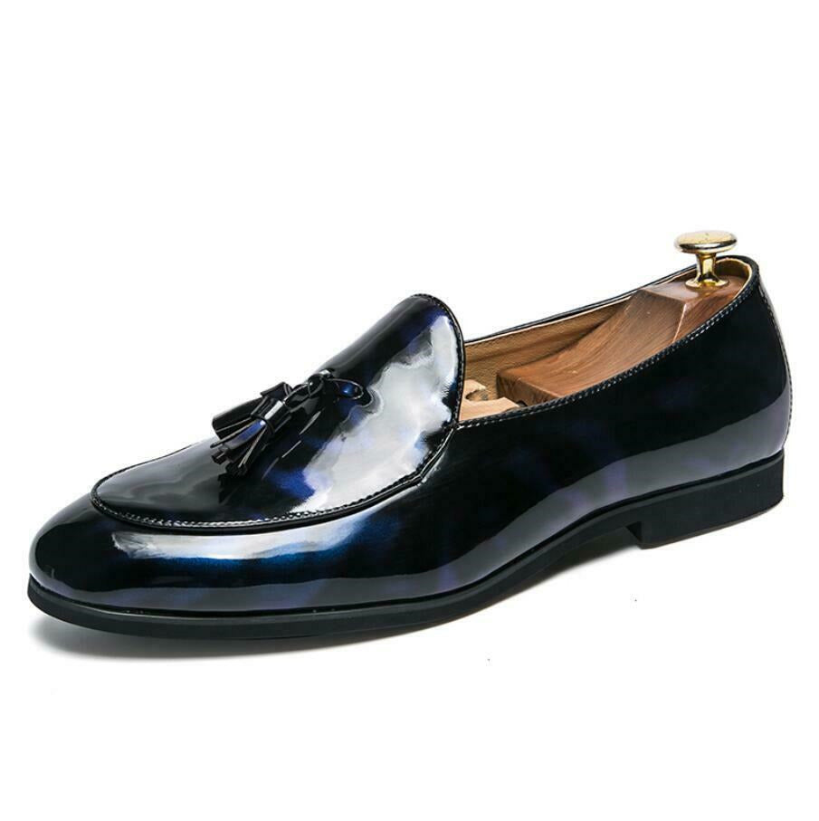 New Oxfords Mens patent leather Slip On Loafers pointy toe dress formal Shoes @