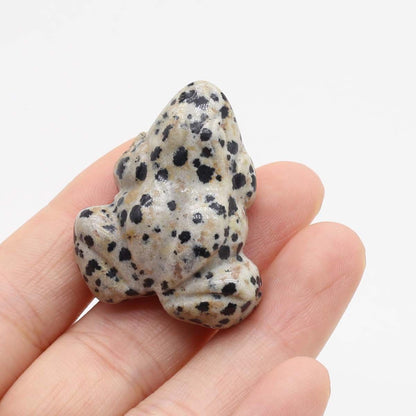 Frog Statue Figurine Natural Stones Hand Carved Ornament Healing Crystal 30x38mm