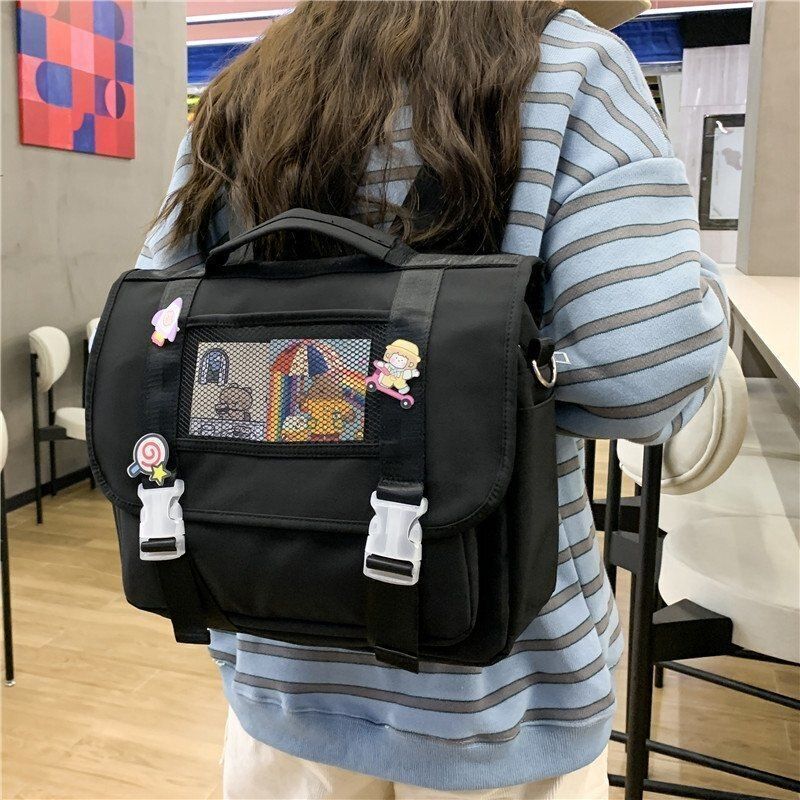 Backpack Double Waterproof Women School Bag Teenager Shoulder Pack 34*10*25 CM