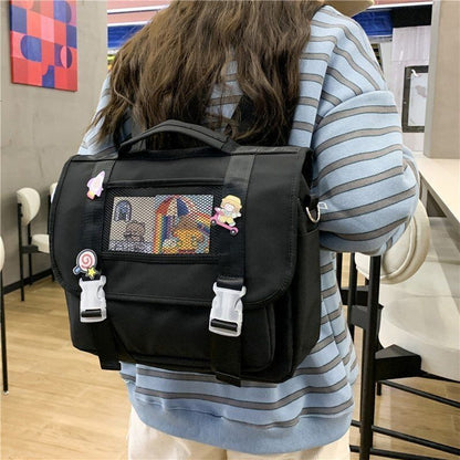 Backpack Double Waterproof Women School Bag Teenager Shoulder Pack 34*10*25 CM