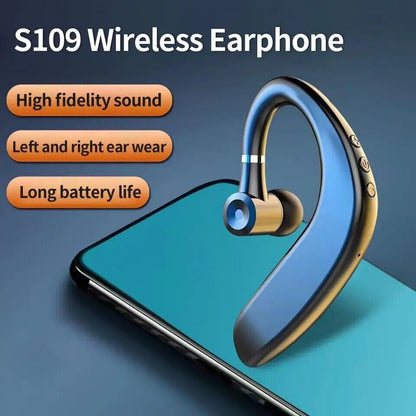 Bluetooth Driving Trucker Headset Earphone Earpiece Noise Cancelling S109 Single