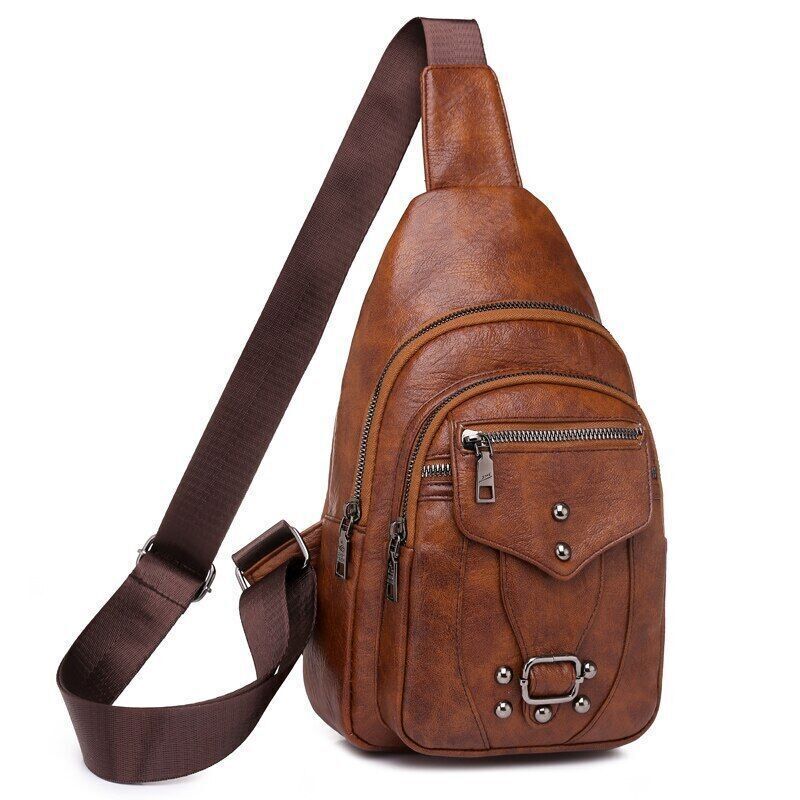 Women's Chest Pack PU Leather Shoulder Crossbody Chest Bags Women Handbags