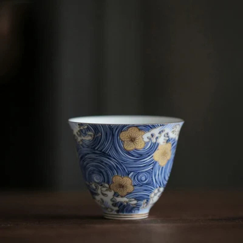 Enamel Teacups Hand Made Ceramic Tea Cup Chinese Tea Set Cup and Saucer