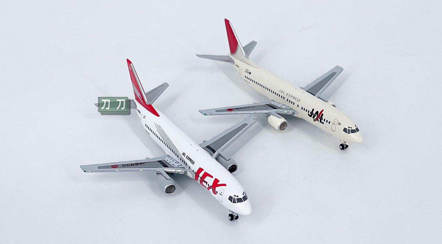 2PCS 1:400 JAL JEX BOEING 737-400 Plane Airplane Diecast Aircraft Model