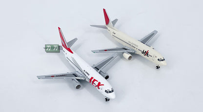 2PCS 1:400 JAL JEX BOEING 737-400 Plane Airplane Diecast Aircraft Model