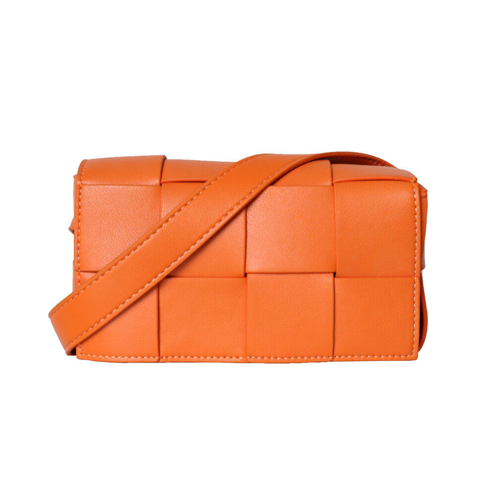 Mini Woven Real Leather Belt Bag Crossbody Sling Fanny Waist Pack Chain Clutch