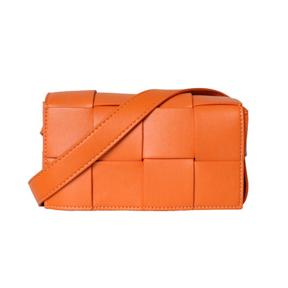 Mini Woven Real Leather Belt Bag Crossbody Sling Fanny Waist Pack Chain Clutch