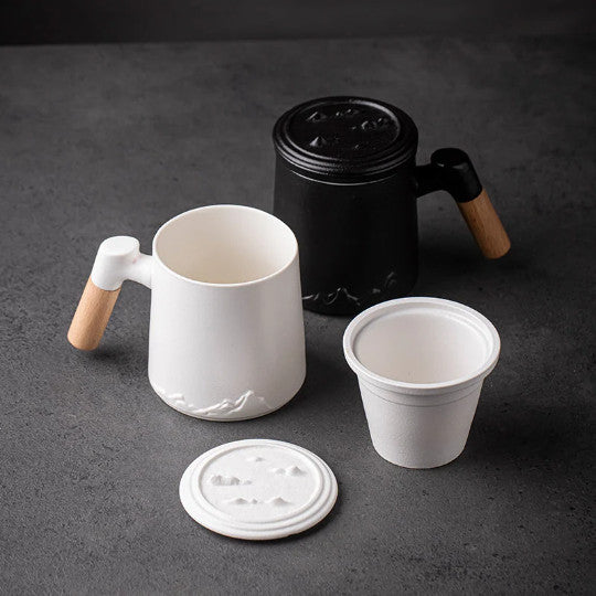 Creative Mountain Ceramic Tea Mug with Infuser