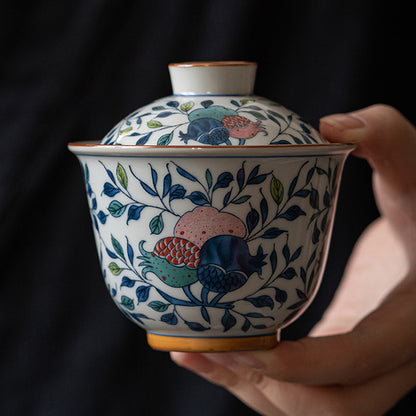 150ml Retro Kung Fu Tea Set Tea Bowl Home Tea Cup Ceramic Hand Painted Gaiwan