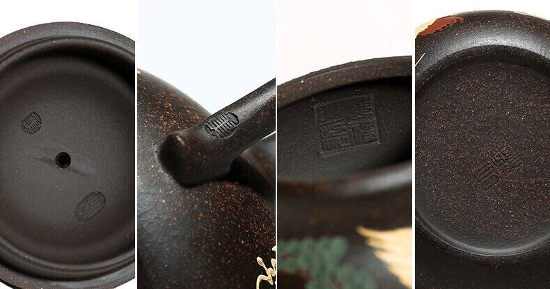 190ml Yixing Zisha Purple Clay Handmade Eagle Bird Words Tea Pot Teapot Tea Set