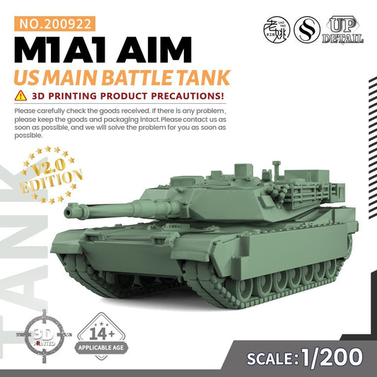 SSMODEL SS200922 1/200 Military Model Kit US M1A1 AIM Main Battle Tank