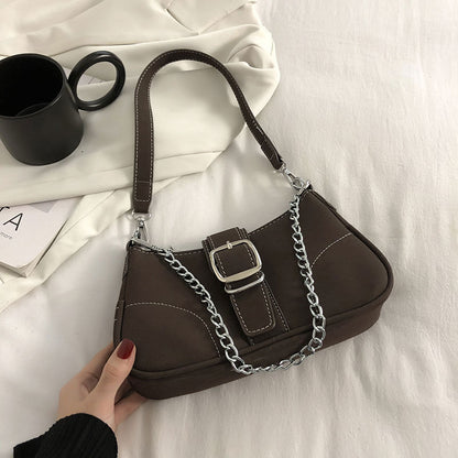 Women Shoulder Bags Matte Leather Solid Color Ladies Bag Chain Handbags