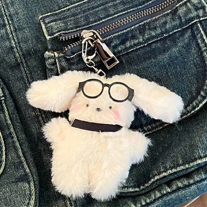 Plush Rabbit Pendant Bag Charms Soft Doll White Bunny Ornament Keychain Toy Gift