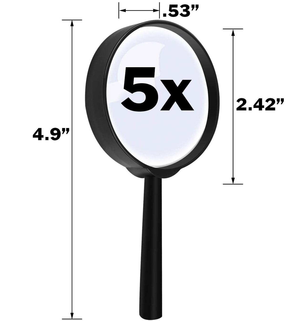 24 Pack Plastic Magnifying Glass with Handle, 5X Magnification, 4" Overall Size