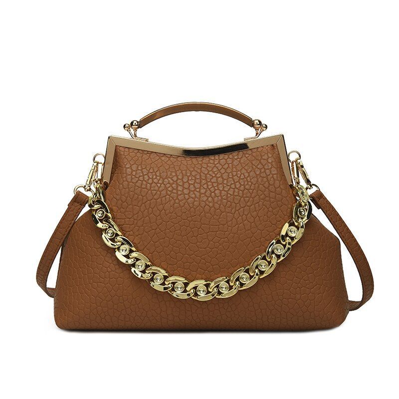 Handbag Mental Handle Pleated Shell Bag Clutch Purses Crossbody Bags 28*20*7 CM