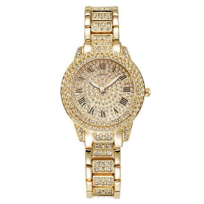 Reloj De Cuarzo Con Diamantes Para Mujer Pulsera Elegante Femenina De Marca Lujo