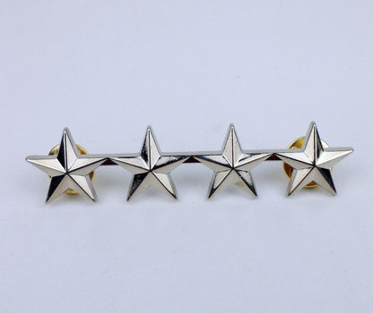 SILVERY METAL US MILITARY BERET STARS BADGE PIN INSIGNIA / U.S. RANK PIN
