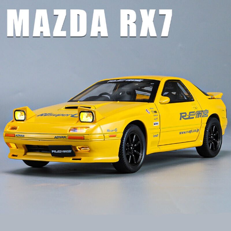 1:24 Mazda RX7 Diecast Model Car Alloy Sport Car Toy Vehicle Gift Collection