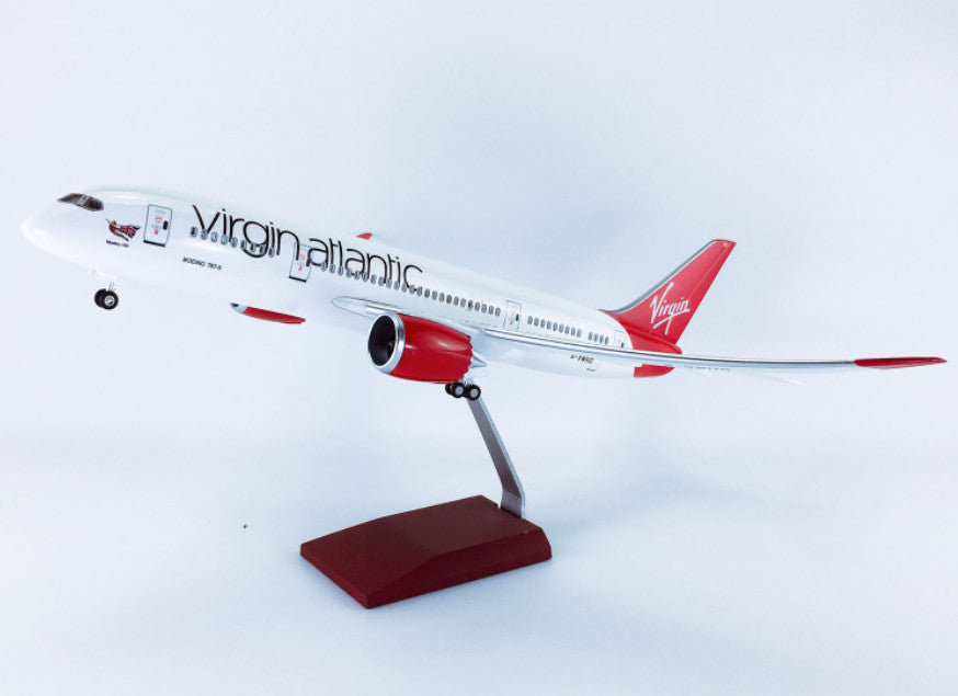 1:130 43CM Virgin Atlantic BOEING 787 Airplane Landing Gear Resin Aircraft Model