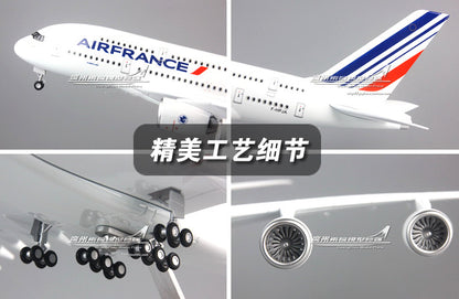1:160 46CM AIR FRANCE AIRBUS A380 Passenger Airplane Landing Gear Resin Model