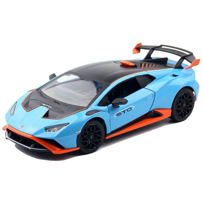 1/24 Lamborghini Huracán STO Model Car Metal Diecast Toy Cars Collection Blue