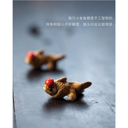 Purple Sands Mini Goldfish Tea Pet 2.8cm 1.2in Kung Fu Tea Tray Accessories