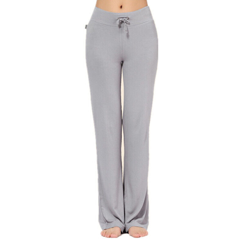 Women Casual Flared Trousers Long Pants Baggy Elastic Yoga Dance Sports Pants
