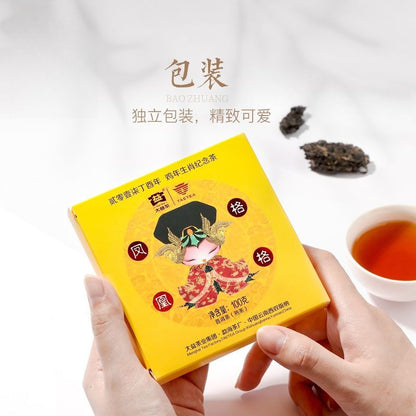 100g Pu'er Tea Fenghuang Gege 1701 Year of Rooster Ripe Pu'er Tea Cake